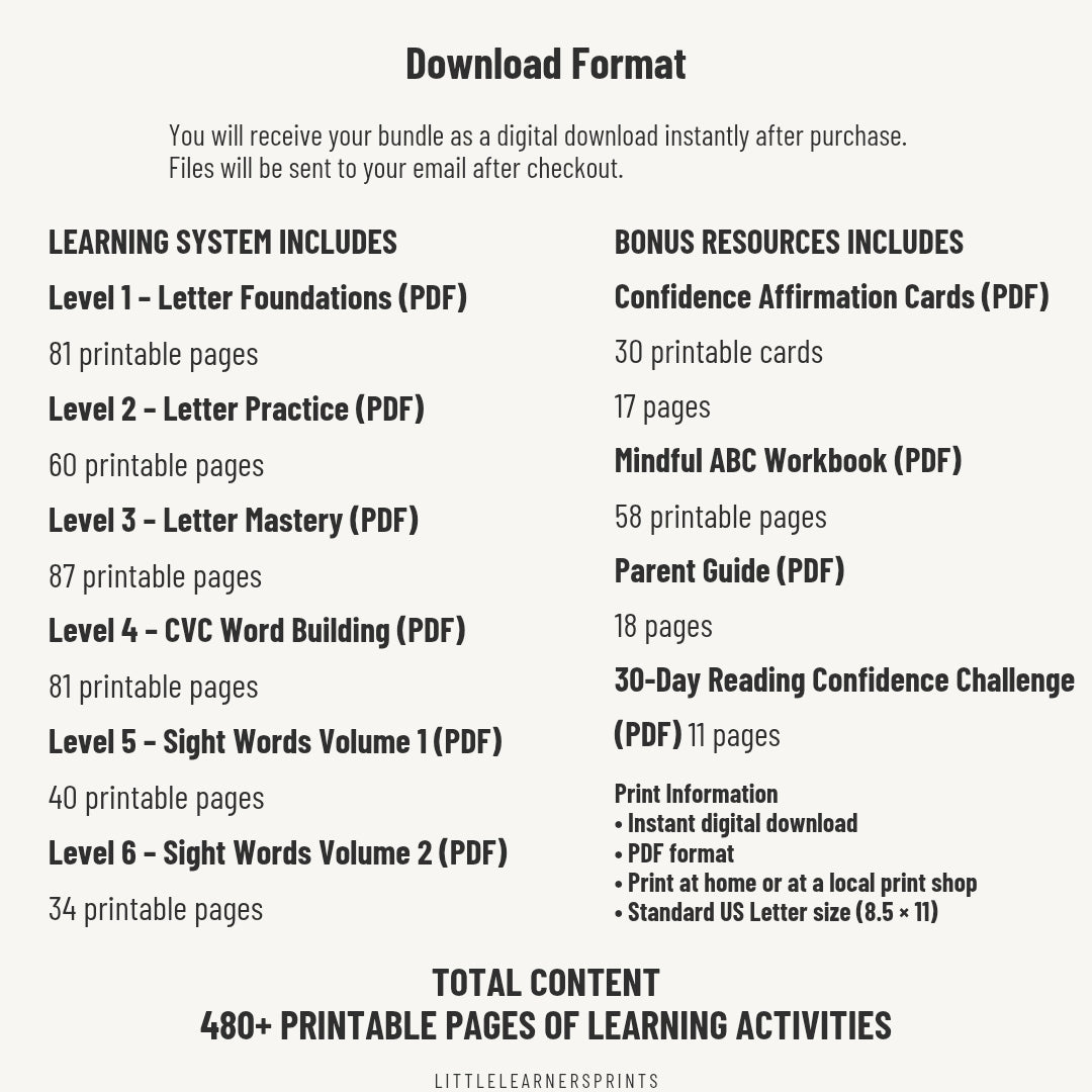 Complete Reading Confidence System For Kids Aged 3 To 7 Stepwise Home Reading Program Learn Letters And Read Confidently by Little Learners Prints
