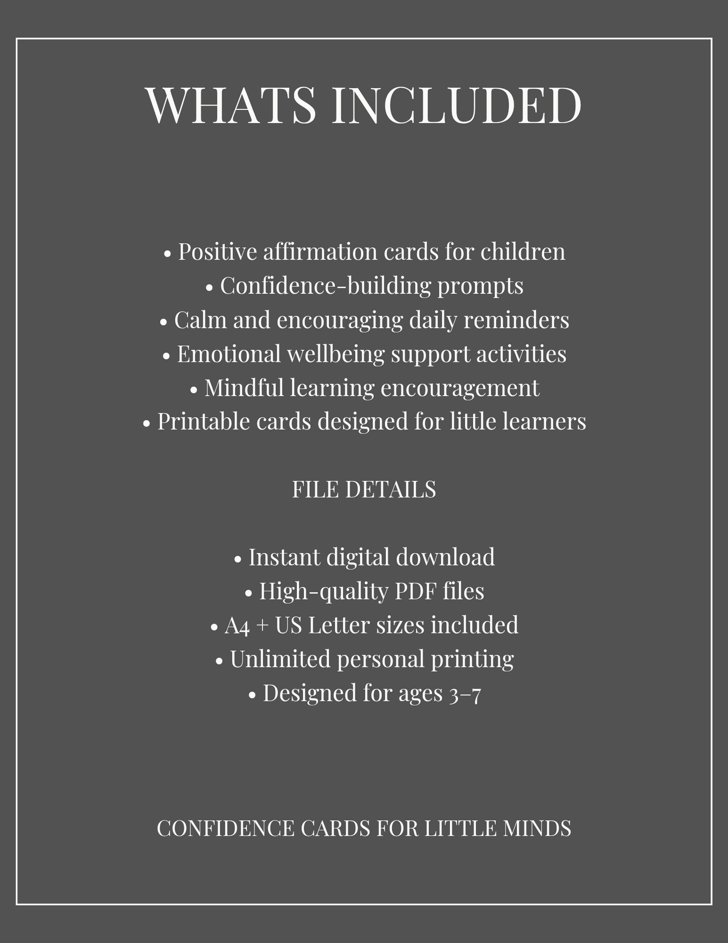 Confidence Cards for Little Minds