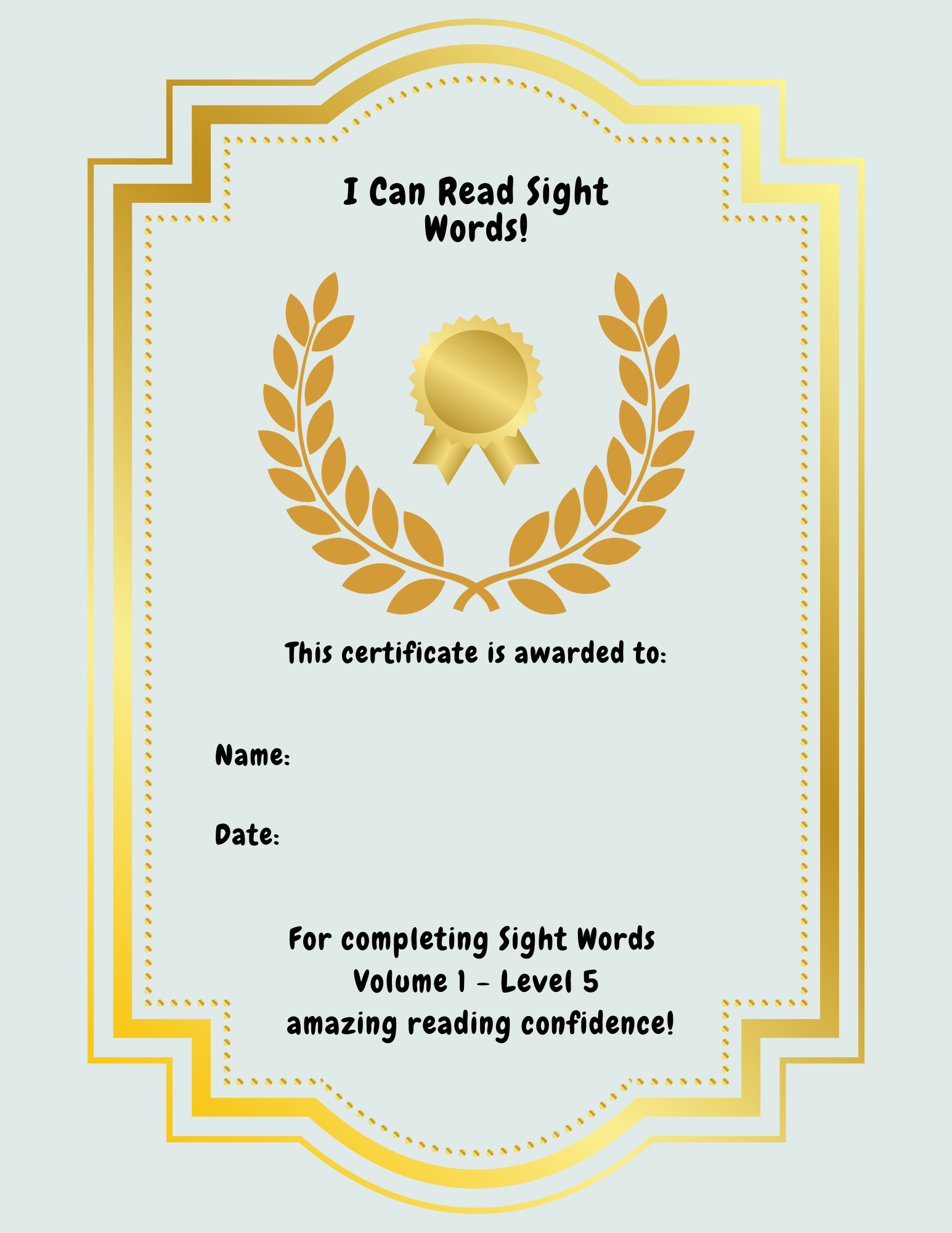 Level 5 – Sight Words Volume 1