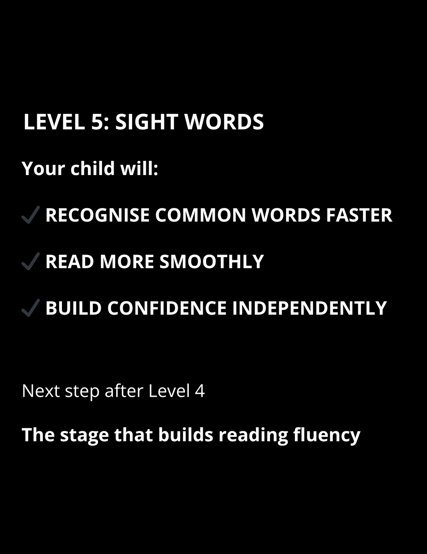 Sight Words & Confidence Workbook (Level 5)