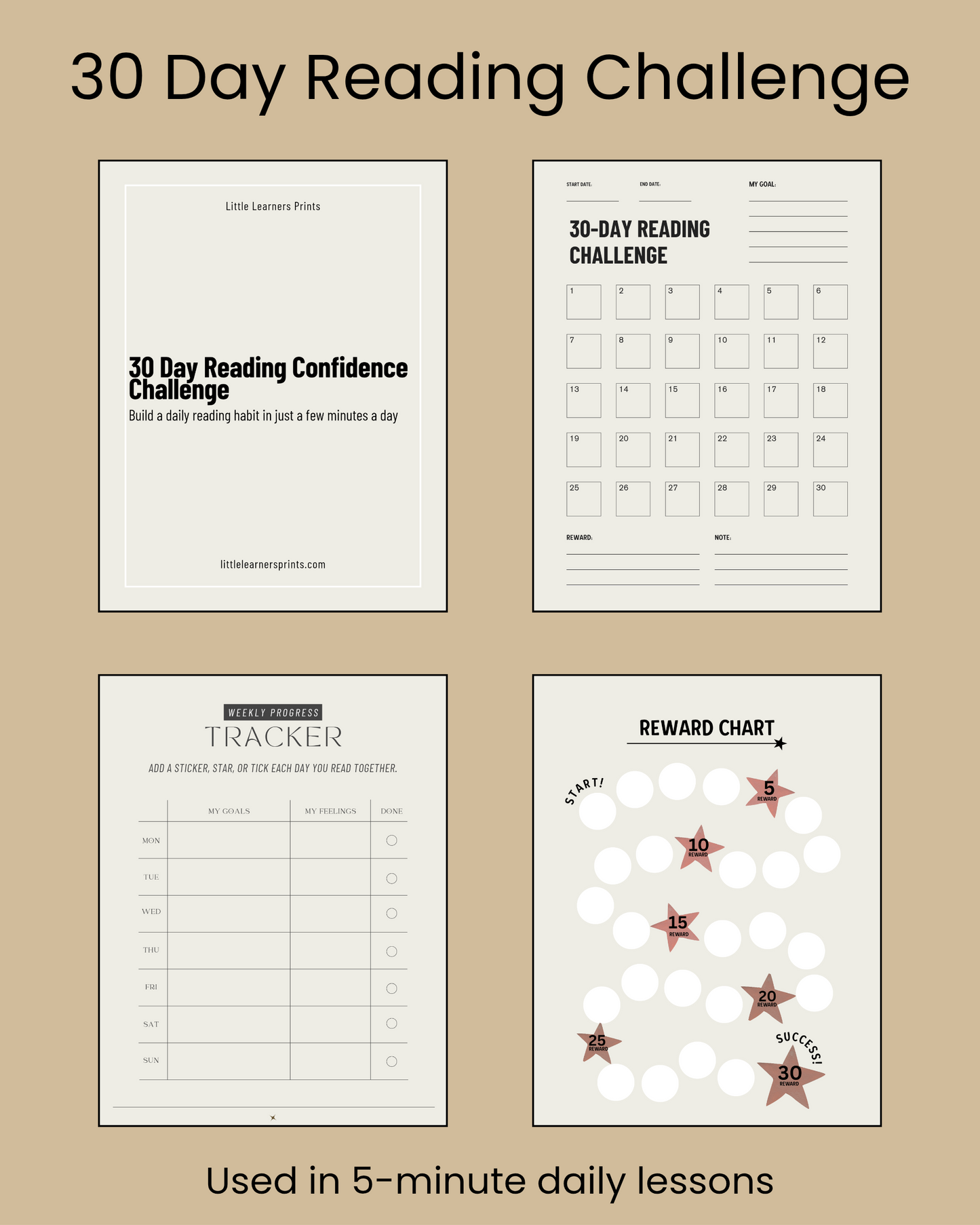 30 Day Reading Confidence Challenge For Kids Ages 3 To 7 by Little Learners Prints