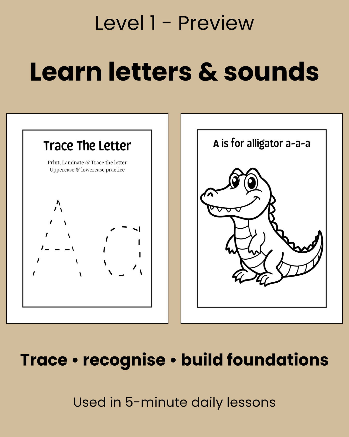 Alphabet Foundations Bundle Level 1 For Ages 3 To 5 Reading Readiness And Early Letter Sounds Program by Little Learners Prints