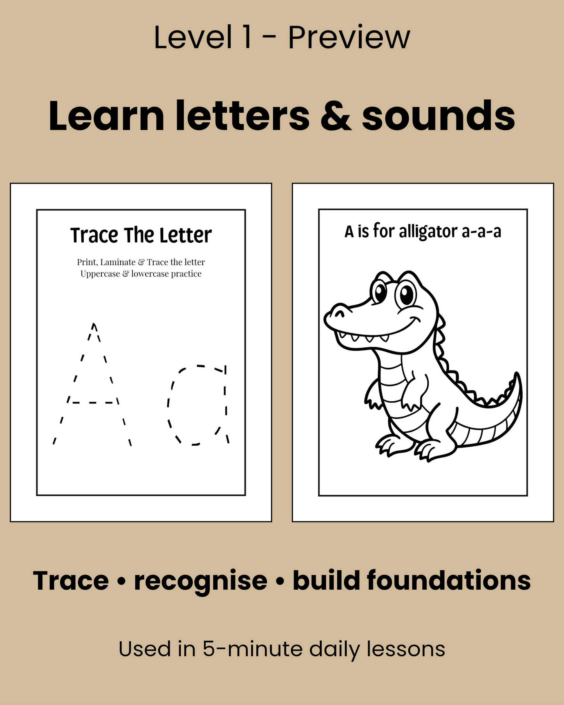 Alphabet Foundations Bundle Level 1 For Ages 3 To 5 Reading Readiness And Early Letter Sounds Program by Little Learners Prints