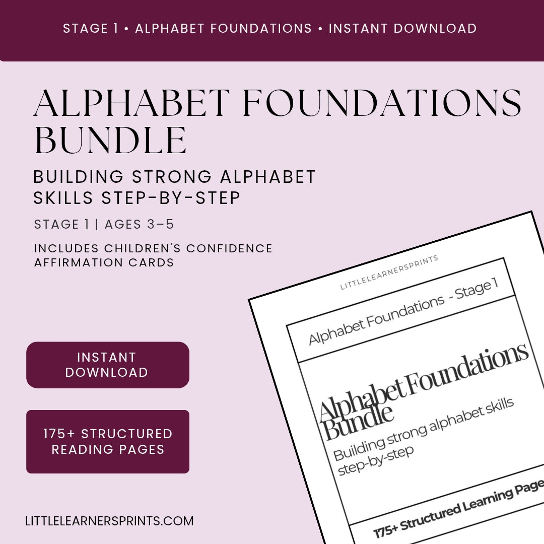 Alphabet Foundations Bundle Level 1 For Ages 3 To 5 Reading Readiness And Early Letter Sounds Program by Little Learners Prints