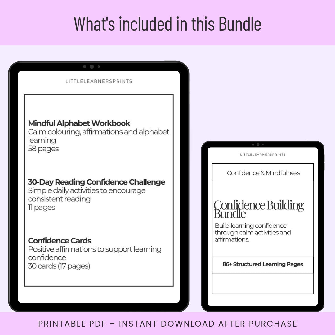 Confidence Building Bundle For Reading Practice And Emotional Support Printable Toolkit For Kids by Little Learners Prints