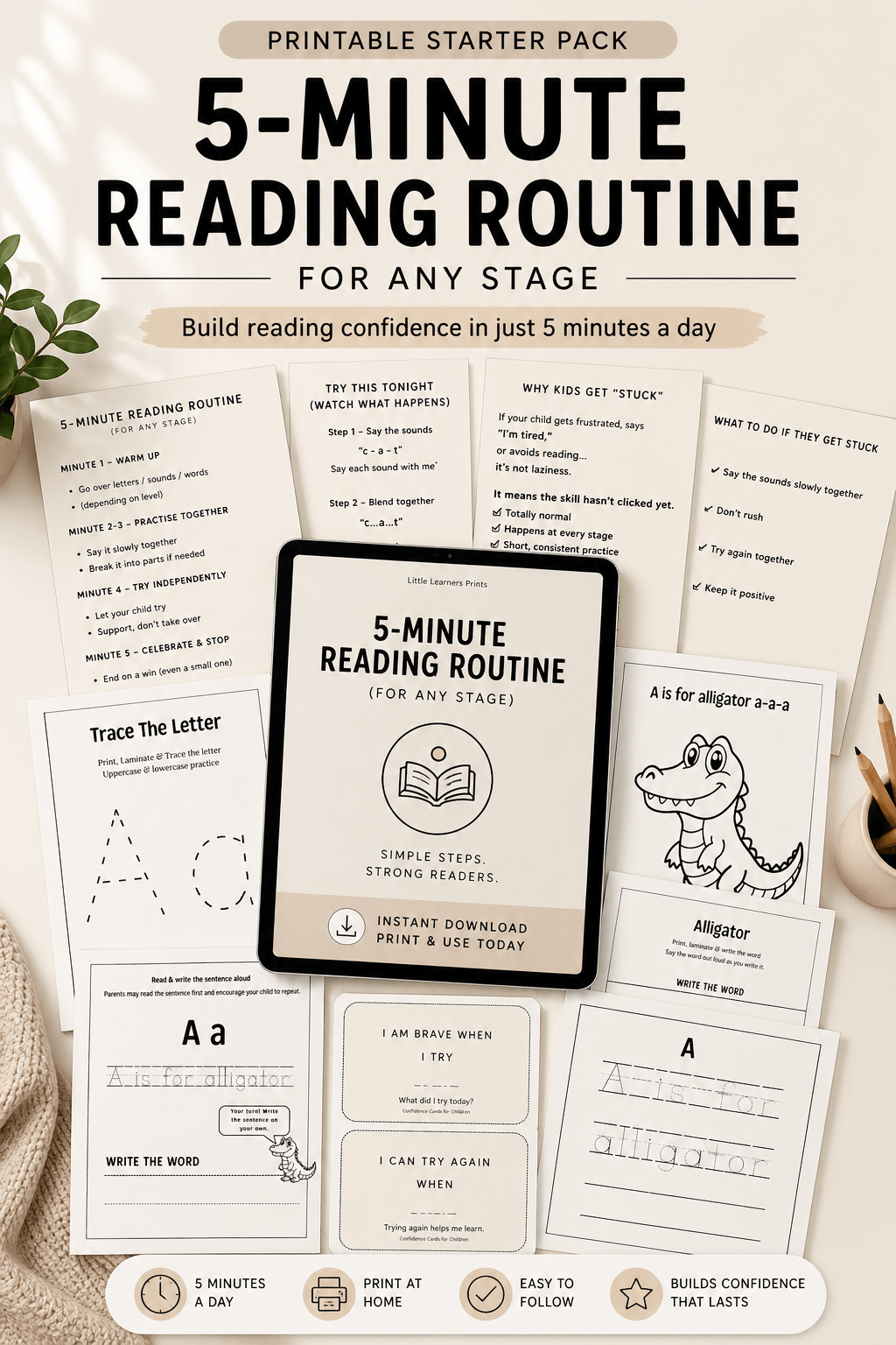 Free 5-Minute Reading Confidence Starter Pack (No Pressure, No Tears)