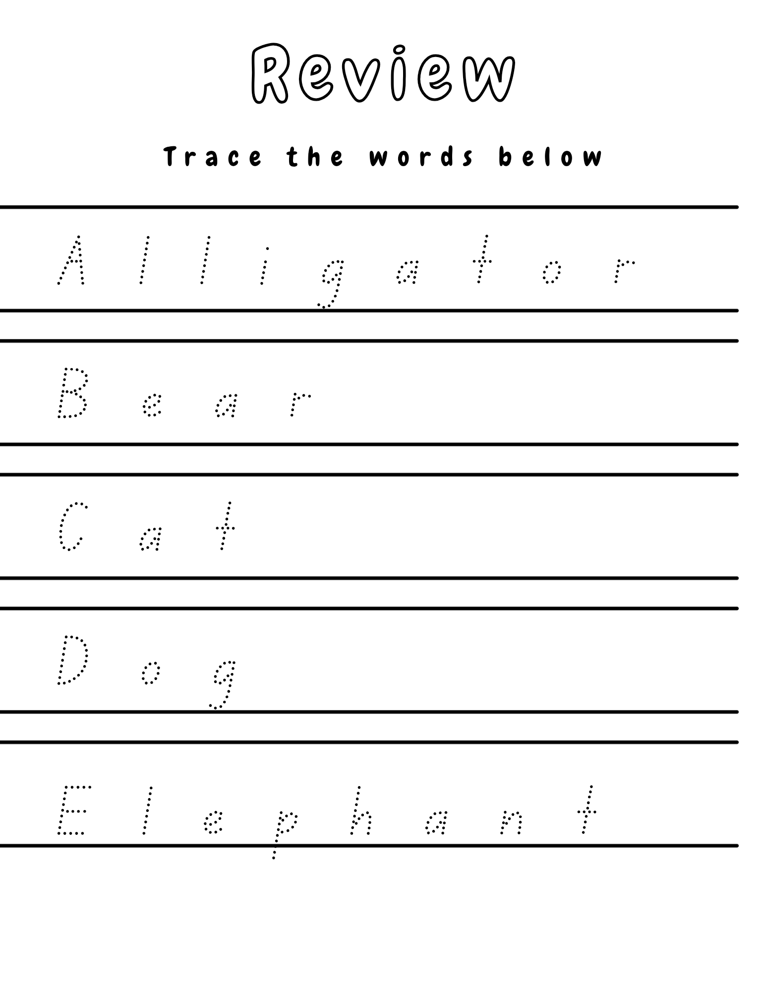 Level 2 – ABC Word Tracing