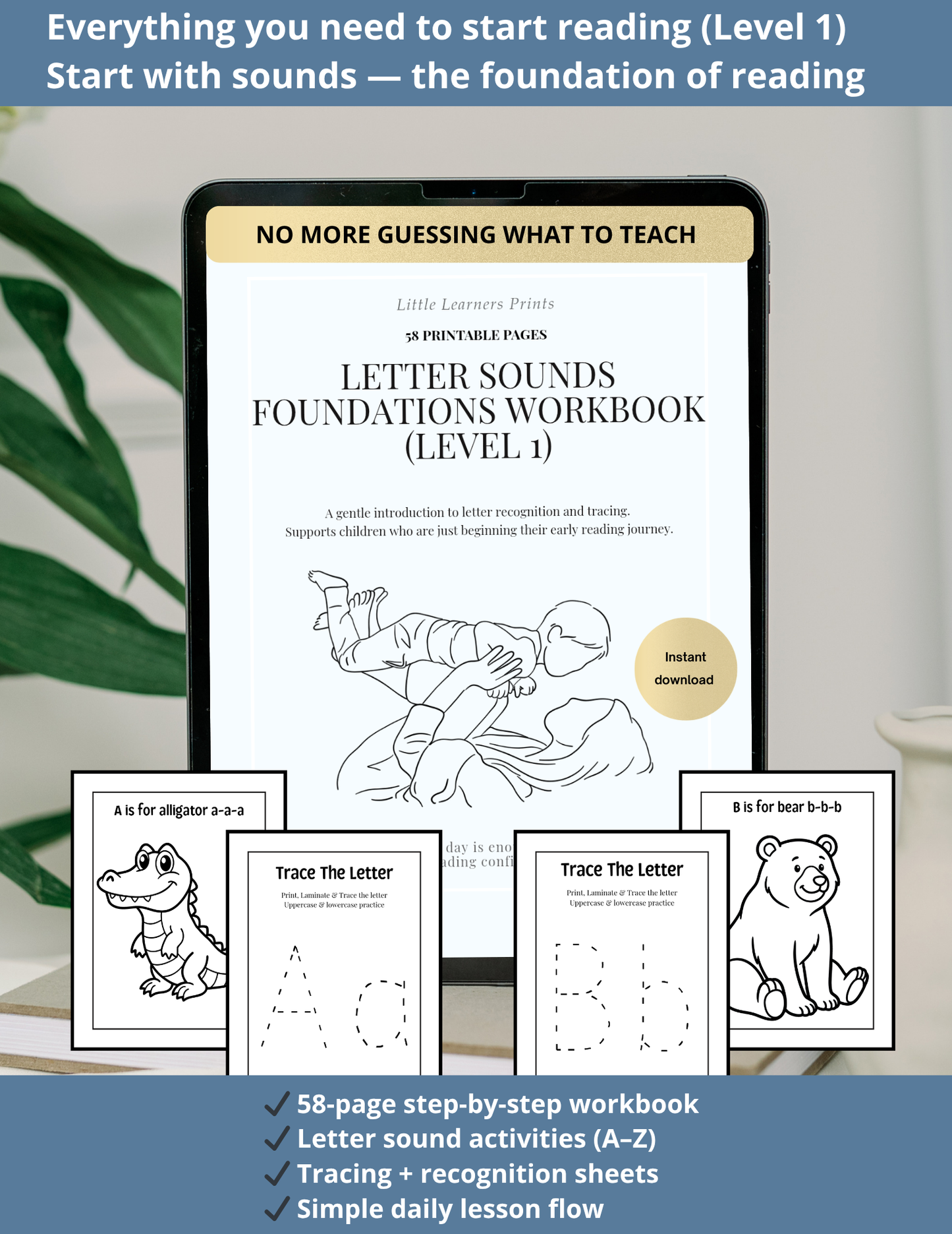 Letter Sounds Foundations Workbook (Level 1)